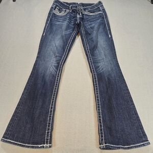 Vigoss Women's Mid-rise Boot Cut Dark Wash Jeans Size 3/4